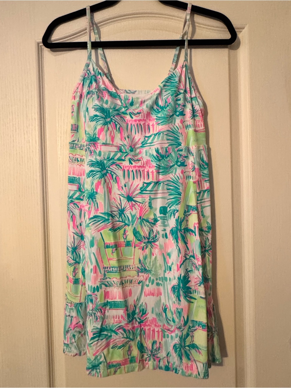 Lilly Pulitzer Girls Tropical Spaghetti-Strap Dress in Pink, Aqua & Lime